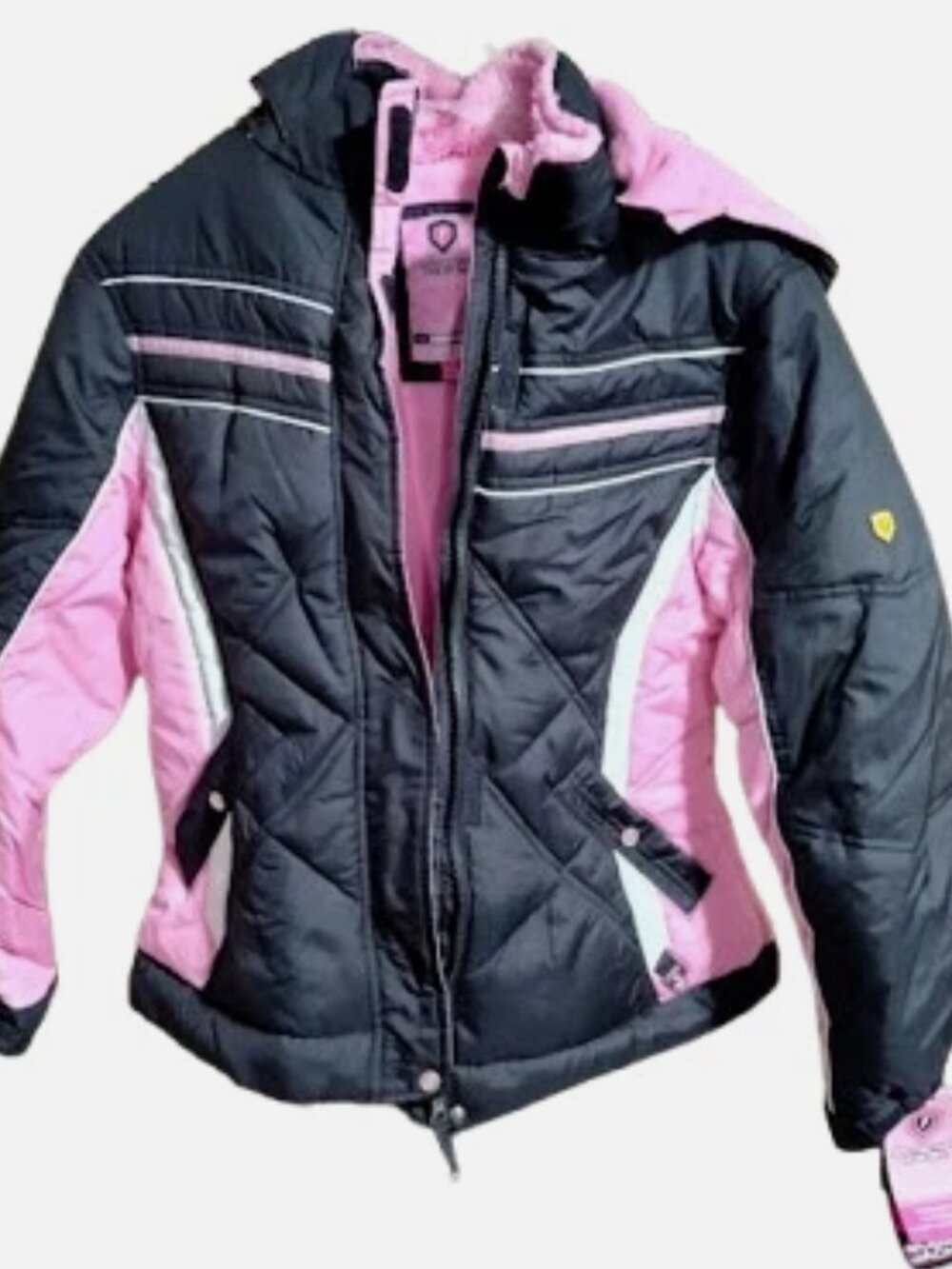 Protection System Performance Bubble Jacket Girl's Size 14 Pink & Black Y2K